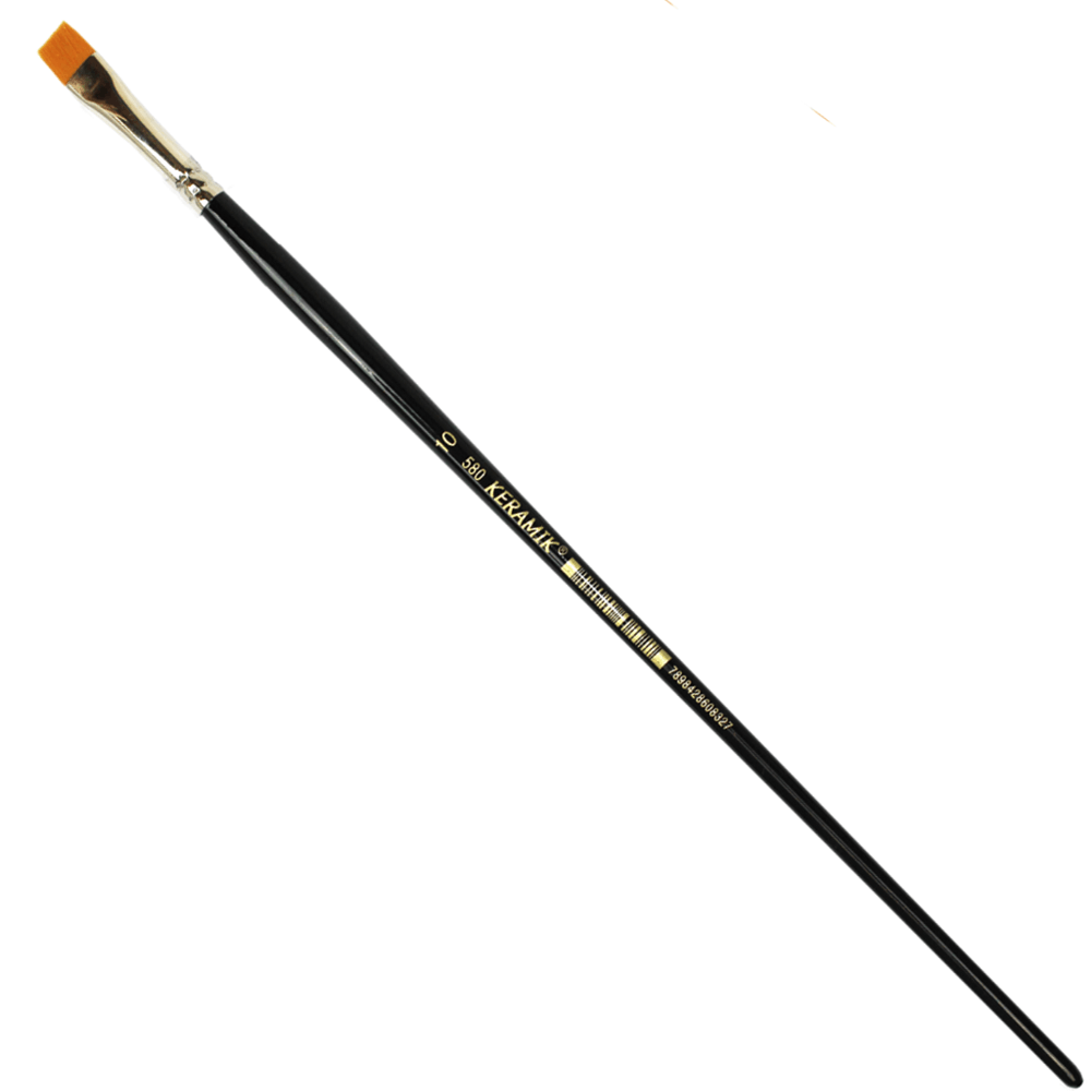 Pincel Keramik 580 10 Chato Cabo Extra Longo